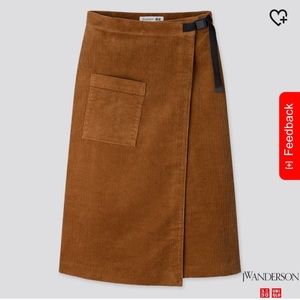 NWT Uniqlo JW Anderson Corduroy Wrap Skirt